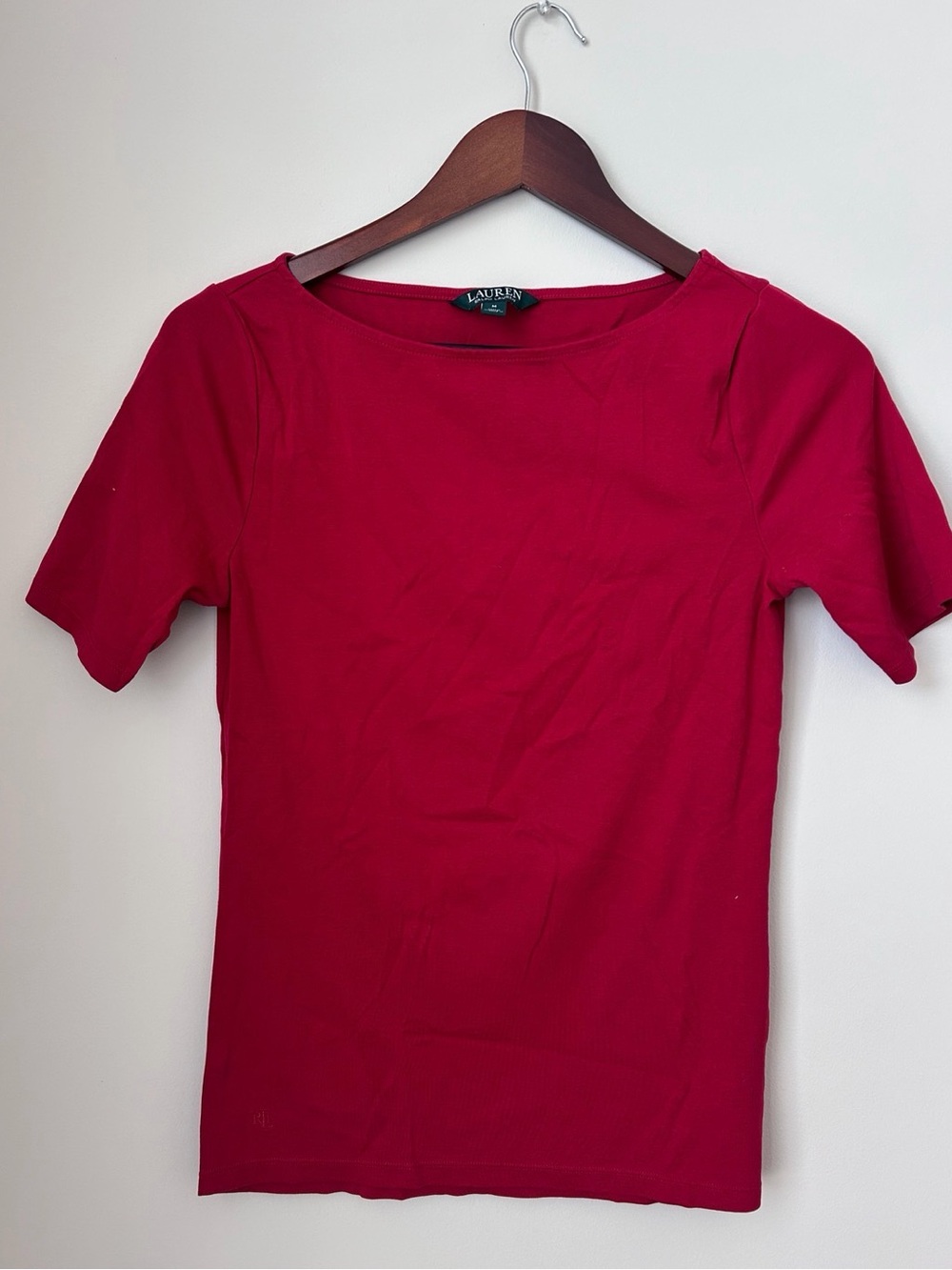 Ralph Lauren Red Short-Sleeve Boatneck Tee